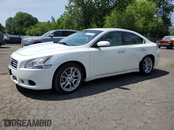 2013 Nissan Maxima S with VIN 1N4AA5AP5DC840795, listed as a Copart auction lot 57712115 with 187,516 mi miles and Salvage title. Bid and sale history available at DreamBid. Image 1.