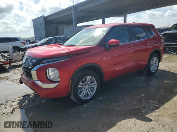 2023 Mitsubishi Outlander ES z VIN JA4J3TA80PZ028429, wystawiony jako Copart lot #51299855 z przebiegiem 158 266 mil mil oraz Szkoda całkowita • Salvage title. Historia ofert i sprzedaży dostępna na DreamBid. Obrazek 1.