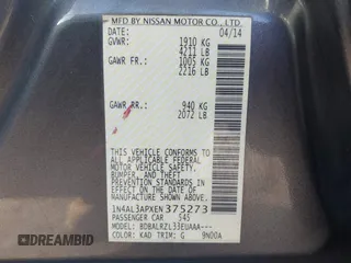 2014 Nissan Altima SL with VIN 1N4AL3APXEN375273, listed as a IAAI auction lot 40807224 with 180,525 mi miles and . Bid and sale history available at DreamBid. Image 9.