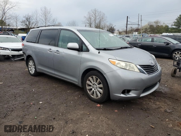 2011 Toyota Sienna LE with VIN 5TDJK3DC0BS006207, listed as a Copart auction lot 52957525 with 163,017 mi miles and Salvage Title. Bid and sale history available at carsss.com. Image 4.