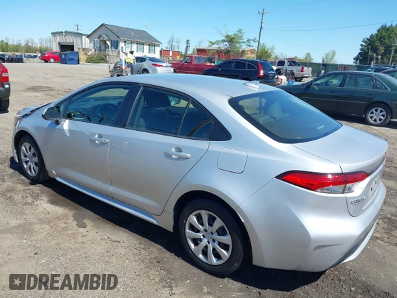 2020 Toyota Corolla LE with VIN JTDEPRAE9LJ078792, listed as a IAAI auction lot 42007551 with 65,154 mi miles. Bid and sale history available at carsss.com. Image 3.