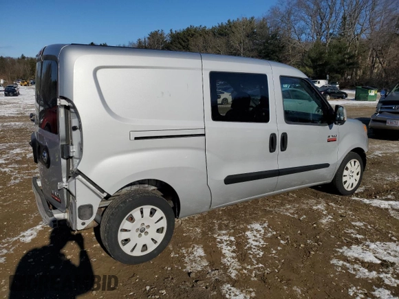 2017 Ram ProMaster City Cargo Van Tradesman SLT with VIN ZFBERFBB5H6D44693, listed as a Copart auction lot 88847165 with 154,347 mi miles and Clean Title. Bid and sale history available at carsss.com. Image 3.