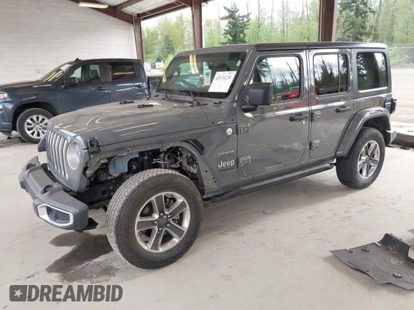 2019 Jeep Wrangler Unlimited Sahara with VIN 1C4HJXEN0KW540591, listed as a IAAI auction lot 42076235 with 41,016 mi miles and . Bid and sale history available at DreamBid. Image 18.