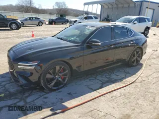 2022 Genesis G70 3.3T with VIN KMTG54TE9NU098896, listed as a Copart auction lot 43636535 with 38,007 mi miles and Salvage Title. Bid and sale history available at carsss.com. Image 1.