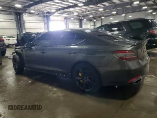 2023 Genesis G70 3.3T with VIN KMTG54TE2PU125150, listed as a Copart auction lot 47024885 with 21,529 mi miles and Salvage Title. Bid and sale history available at carsss.com. Image 2.