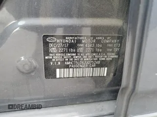 2018 Hyundai Ioniq Limited with VIN KMHC75LDXJU075248, listed as a Copart auction lot 89327145 with 62,321 mi miles and Salvage title. Bid and sale history available at DreamBid. Image 14.