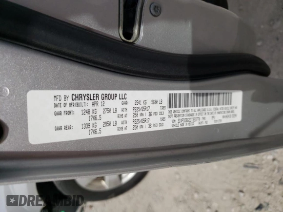2012 Dodge Journey SXT с VIN 3C4PDDBG2CT323770, выставлен на аукционе Copart как лот 48722225 с пробегом 141 032 миль миль и Списание • Salvage title. История ставок и продаж доступна на DreamBid. Изображение 14.
