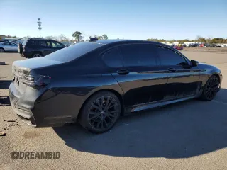 2021 BMW 7 Series 750i xDrive with VIN WBA7U2C03MCE67380, listed as a Copart auction lot 48050355 with 49,353 mi miles and Salvage Title. Bid and sale history available at carsss.com. Image 3.
