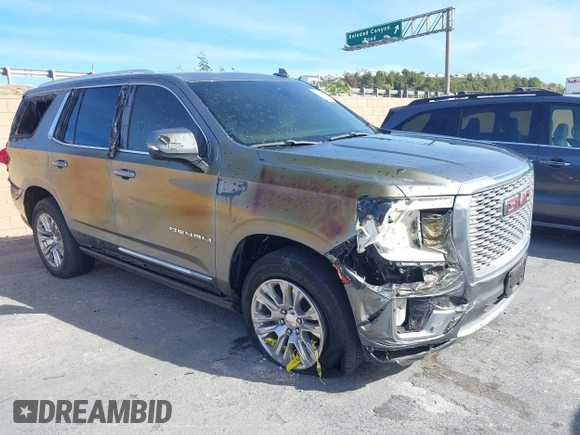 2021 GMC Yukon Denali with VIN 1GKS2DKLXMR230331, listed as a IAAI auction lot 41333736 with 1 mi miles. Bid and sale history available at carsss.com. Image 1.