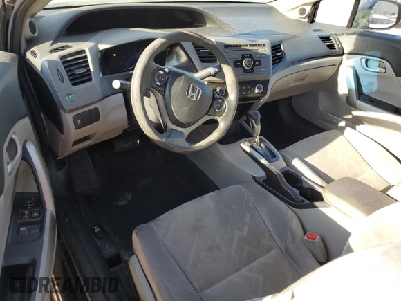 2012 Honda Civic Cpe LX with VIN 2HGFG3B52CH565934, listed as a Copart auction lot 74461284 with 259,290 mi miles and Salvage Title. Bid and sale history available at carsss.com. Image 8.