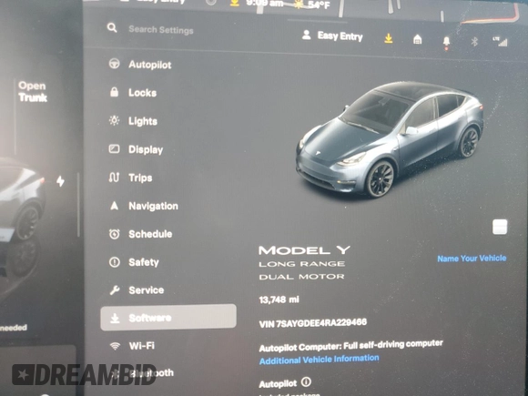 2024 Tesla Model Y Long Range z VIN 7SAYGDEE4RA229466, wystawiony jako Copart lot #45163325 z przebiegiem 13 748 mil mil oraz Szkoda całkowita • Salvage title. Historia ofert i sprzedaży dostępna na DreamBid. Obrazek 9.