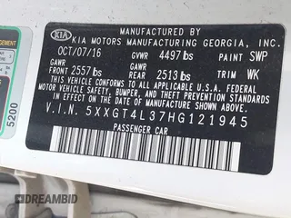 2017 Kia Optima LX with VIN 5XXGT4L37HG121945, listed as a IAAI auction lot 42496375 with 111,964 mi miles and . Bid and sale history available at DreamBid. Image 9.