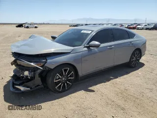 2024 Honda Accord Touring с VIN 1HGCY2F87RA075351, выставлен на аукционе Copart как лот 58370445 с пробегом 9 340 миль миль и Списание • Salvage title. История ставок и продаж доступна на DreamBid. Изображение 1.