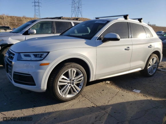 2020 Audi Q5 Premium Plus with VIN WA1BNAFY8L2029987, listed as a Copart auction lot 43777955 with 36,100 mi miles and Salvage Title. Bid and sale history available at carsss.com. Image 1.