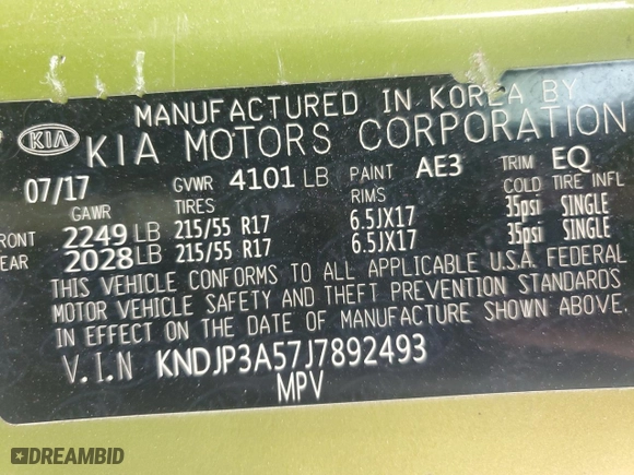 2018 Kia Soul + with VIN KNDJP3A57J7892493, listed as a Copart auction lot 45293575 with 55,560 mi miles and Salvage Title. Bid and sale history available at carsss.com. Image 14.