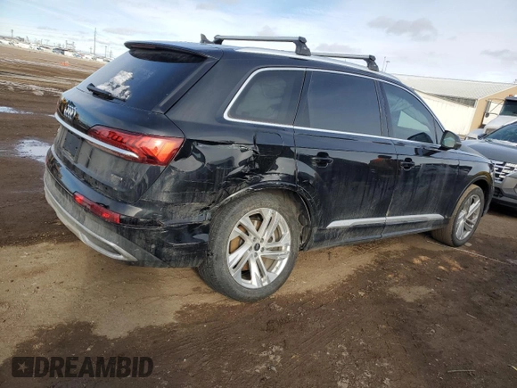 2023 Audi Q7 Premium Plus with VIN WA1LXBF71PD027682, listed as a Copart auction lot 86593014 with 0 mi miles and Salvage Title. Bid and sale history available at carsss.com. Image 3.