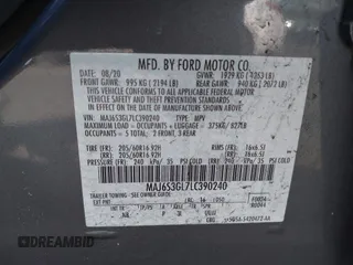 2020 Ford EcoSport SE z VIN MAJ6S3GL7LC390240, wystawiony jako IAAI lot #42142488 z przebiegiem 87 403 mil mil oraz . Historia ofert i sprzedaży dostępna na DreamBid. Obrazek 9.