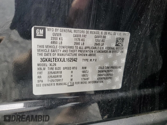 2018 GMC Terrain SLE with VIN 3GKALTEXXJL162942, listed as a Copart auction lot 46314505 with 79,781 mi miles and Salvage Title. Bid and sale history available at carsss.com. Image 14.