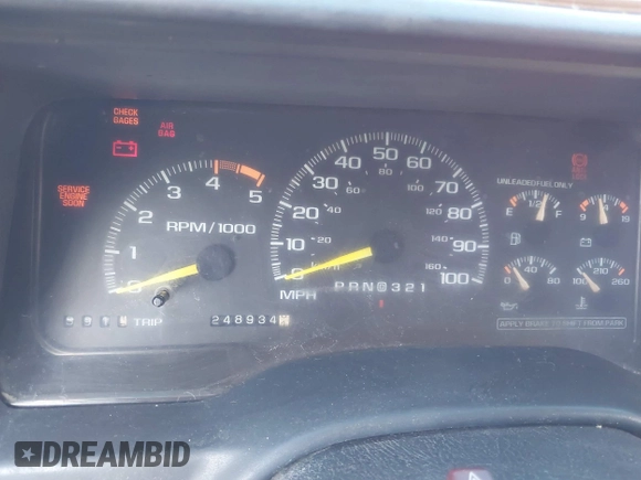 1995 Chevrolet Silverado 1500 with VIN 2GCEK19K2S1100554, listed as a IAAI auction lot 42083788 with 248,934 mi miles and . Bid and sale history available at DreamBid. Image 7.