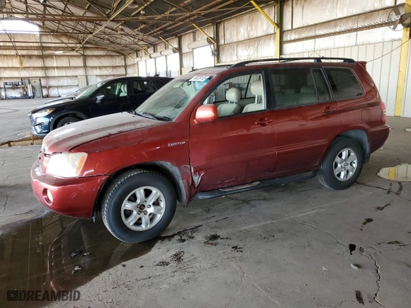 2001 Toyota Highlander with VIN JTEGF21A810010885, listed as a Copart auction lot 46028135 with 193,446 mi miles and Clean Title. Bid and sale history available at carsss.com. Image 1.
