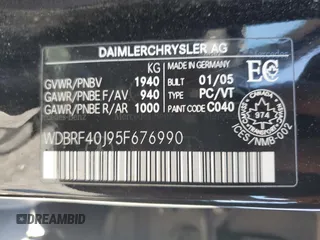 2005 Mercedes-Benz C 230 Kompressor with VIN WDBRF40J95F676990, listed as a Copart auction lot 58575345 with 211,230 mi miles and Clean title. Bid and sale history available at DreamBid. Image 13.
