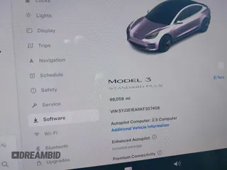 2019 Tesla Model 3 Mid Range with VIN 5YJ3E1EA6KF307456, listed as a IAAI auction lot 41944454 with 99,059 mi miles and . Bid and sale history available at DreamBid. Image 14.