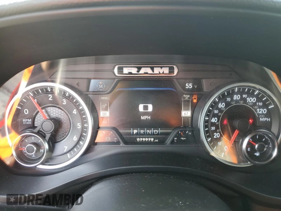 2022 Ram 1500 Big Horn with VIN 1C6SRFFT5NN187823, listed as a Copart auction lot 46137115 with 79,978 mi miles and Salvage Title. Bid and sale history available at carsss.com. Image 9.