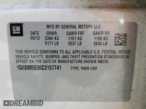 2012 Cadillac CTS Performance z VIN 1G6DM5E36C0157741, wystawiony jako Copart lot #54515235 z przebiegiem 111 283 mil mil oraz Szkoda całkowita • Salvage title. Historia ofert i sprzedaży dostępna na DreamBid. Obrazek 12.