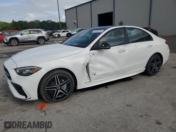 2024 Mercedes-Benz C 300 with VIN W1KAF4GB8RR175791, listed as a Copart auction lot 54392255 with 386 mi miles and Clean Title. Bid and sale history available at carsss.com. Image 1.
