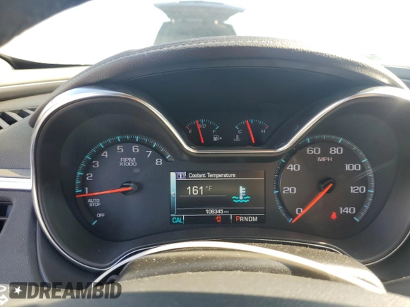 2015 Chevrolet Impala LT with VIN 2G1115SL2F9165562, listed as a Copart auction lot 62343805 with 106,345 mi miles and Salvage title. Bid and sale history available at DreamBid. Image 9.