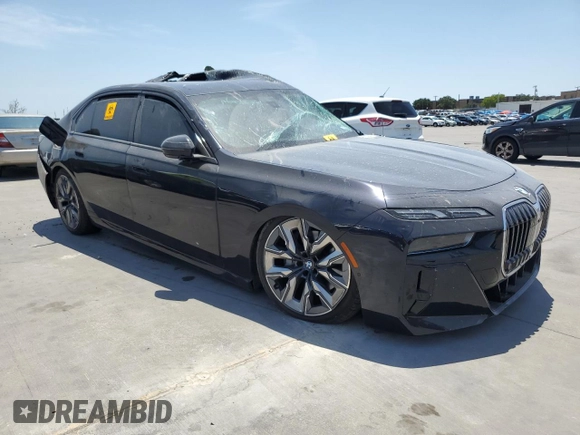 2023 BMW 7 Series 740i with VIN WBA23EH07PCL47297, listed as a Copart auction lot 60743543 with Not Provided miles and . Bid and sale history available at DreamBid. Image 4.