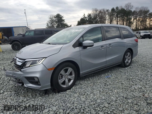 2019 Honda Odyssey EX-L with VIN 5FNRL6H72KB036411, listed as a Copart auction lot 43277355 with 76,244 mi miles and Salvage Title. Bid and sale history available at DreamBid. Image 1.