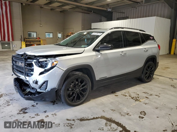 2021 GMC Terrain SLE with VIN 3GKALTEV9ML311442, listed as a Copart auction lot 55128675 with 43,790 mi miles and Salvage title. Bid and sale history available at DreamBid. Image 1.
