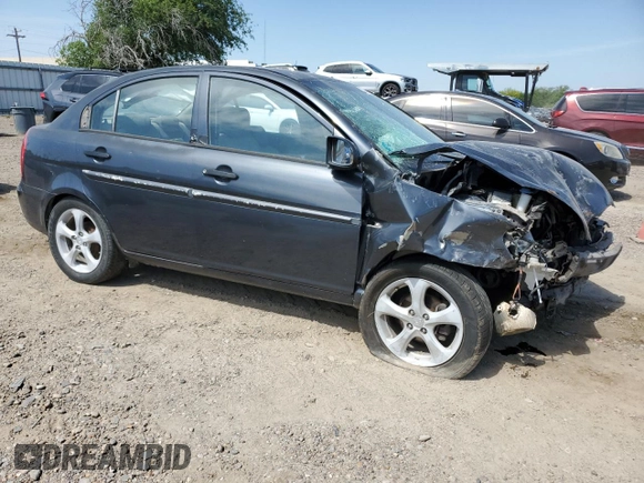 2008 Hyundai Accent GLS with VIN KMHCN46C98U243362, listed as a Copart auction lot 53572565 with 192,980 mi miles and Salvage title. Bid and sale history available at DreamBid. Image 4.