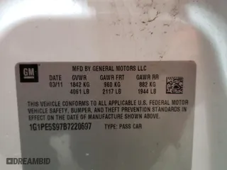 2011 Chevrolet Cruze LT w/1FL with VIN 1G1PE5S97B7220697, listed as a Copart auction lot 50567265 with 140,340 mi miles and Salvage Title. Bid and sale history available at carsss.com. Image 14.