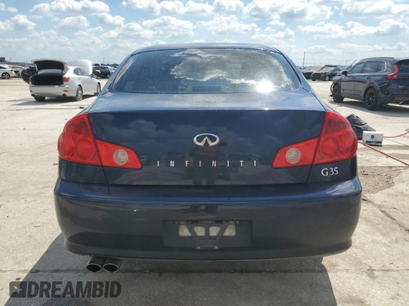 2006 Infiniti G35 with VIN JNKCV51E46M503844, listed as a Copart auction lot 71919444 with 109,390 mi miles and Clean Title. Bid and sale history available at DreamBid. Image 6.