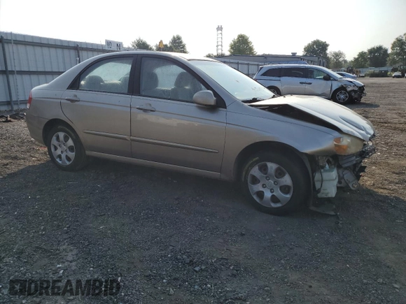 2008 Kia Spectra EX with VIN KNAFE122485569381, listed as a Copart auction lot 66907474 with Not Provided miles and Salvage Title. Bid and sale history available at carsss.com. Image 4.