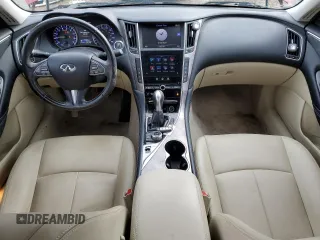 2015 Infiniti Q50 Premium with VIN JN1BV7AP6FM356004, listed as a Copart auction lot 86213714 with 79,496 mi miles and Salvage title. Bid and sale history available at DreamBid. Image 8.
