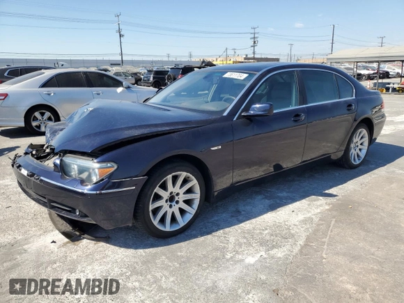 2003 BMW 7 Series 745Li with VIN WBAGN63433DS44768, listed as a Copart auction lot 73611704 with Not Provided miles and Salvage Title. Bid and sale history available at carsss.com. Image 1.