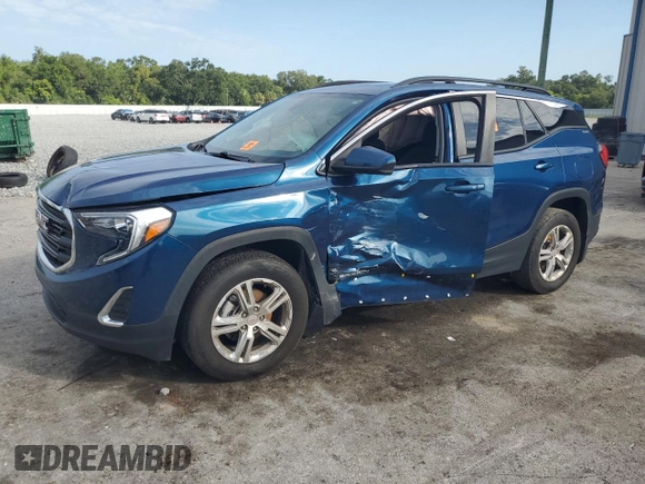 2021 GMC Terrain SLE z VIN 3GKALTEV5ML386834, wystawiony jako Copart lot #62915845 z przebiegiem 81 497 mil mil oraz Szkoda całkowita • Salvage title. Historia ofert i sprzedaży dostępna na DreamBid. Obrazek 1.