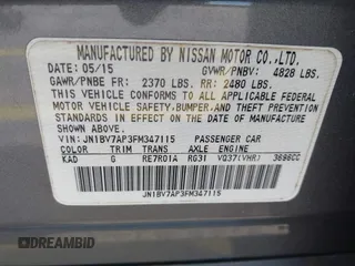 2015 Infiniti Q50 with VIN JN1BV7AP3FM347115, listed as a IAAI auction lot 42787619 with 213,995 mi miles and . Bid and sale history available at DreamBid. Image 9.