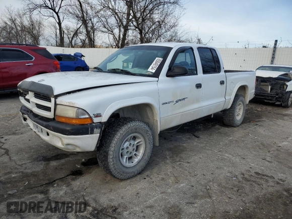 2000 Dodge Dakota Sport with VIN 1B7GG2AN2YS794418, listed as a Copart auction lot 85049154 with 165,444 mi miles and Salvage Title. Bid and sale history available at carsss.com. Image 1.