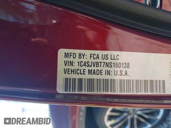 2022 Jeep Wagoneer Series II z VIN 1C4SJVBT7NS160138, wystawiony jako IAAI lot #41527638 z przebiegiem 22 545 mil mil oraz . Historia ofert i sprzedaży dostępna na DreamBid. Obrazek 9.