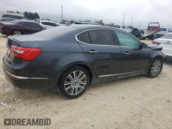 2015 Kia Cadenza Premium with VIN KNALN4D73F5196876, listed as a Copart auction lot 83203234 with 68,439 mi miles and Salvage Title. Bid and sale history available at carsss.com. Image 3.