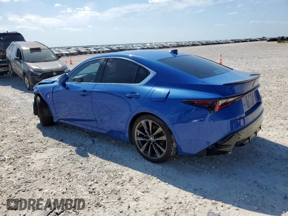 2023 Lexus IS 350 F Sport with VIN JTHGZ1B21P5067758, listed as a Copart auction lot 59955895 with 13,755 mi miles and Salvage title. Bid and sale history available at DreamBid. Image 2.
