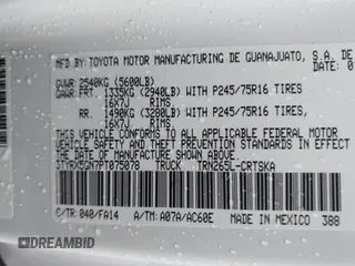 2023 Toyota Tacoma SR with VIN 3TYRX5GN7PT075078, listed as a IAAI auction lot 42421462 with 35,255 mi miles and . Bid and sale history available at DreamBid. Image 9.