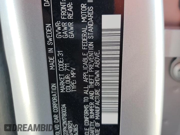 2022 Volvo XC90 Momentum с VIN YV4A22PK2N1780034, выставлен на аукционе Copart как лот 47885605 с пробегом 26 530 миль миль и Чистый • Clean title. История ставок и продаж доступна на DreamBid. Изображение 14.