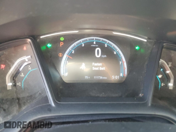 2020 Honda Civic Sedan LX with VIN 2HGFC2F61LH505264, listed as a Copart auction lot 49534495 with 111,736 mi miles and Salvage Title. Bid and sale history available at carsss.com. Image 9.