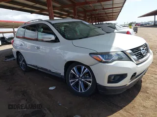 2018 Nissan Pathfinder SL with VIN 5N1DR2MM4JC617154, listed as a IAAI auction lot 41949176 with 47,955 mi miles. Bid and sale history available at carsss.com. Image 1.