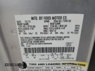 2014 Ford F-150 XL z VIN 1FTFW1ET6EFA60029, wystawiony jako Copart lot #58087755 z przebiegiem 127 953 mil mil oraz Czysty tytuł • Clean title. Historia ofert i sprzedaży dostępna na DreamBid. Obrazek 12.